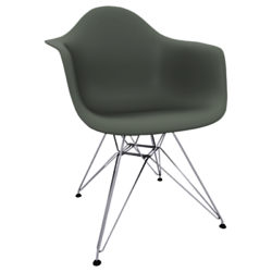 Vitra Eames DAR 43cm Armchair Moss Grey / Chrome